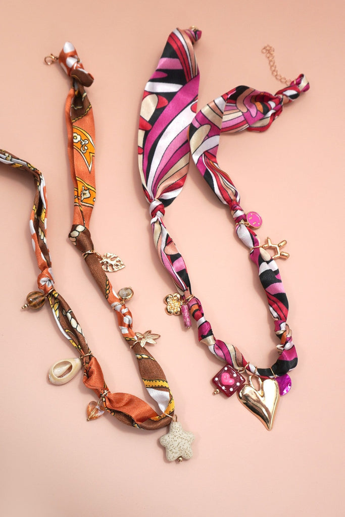 18K STAINLESS STEEL SCARF CHARM NECKLACE | 40NK9557