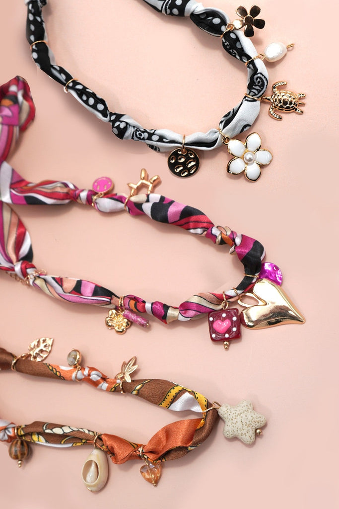 18K STAINLESS STEEL SCARF CHARM NECKLACE | 40NK9557