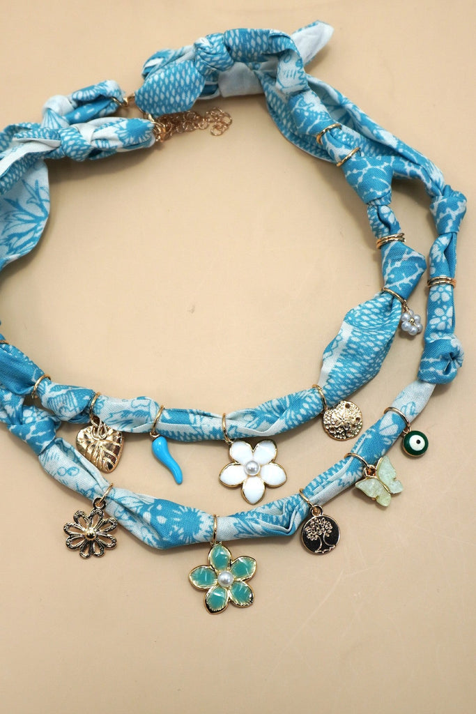 18K STAINLESS STEEL SCARF CHARM NECKLACE | 40NK9558