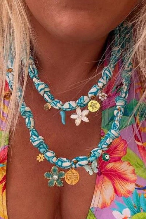 18K STAINLESS STEEL SCARF CHARM NECKLACE | 40NK9558