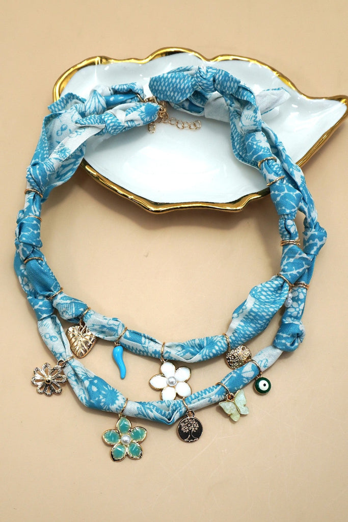 18K STAINLESS STEEL SCARF CHARM NECKLACE | 40NK9558