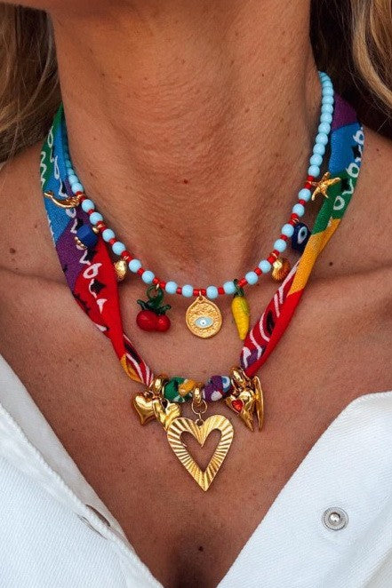 18K STAINLESS STEEL SCARF CHARM NECKLACE | 40NK9560