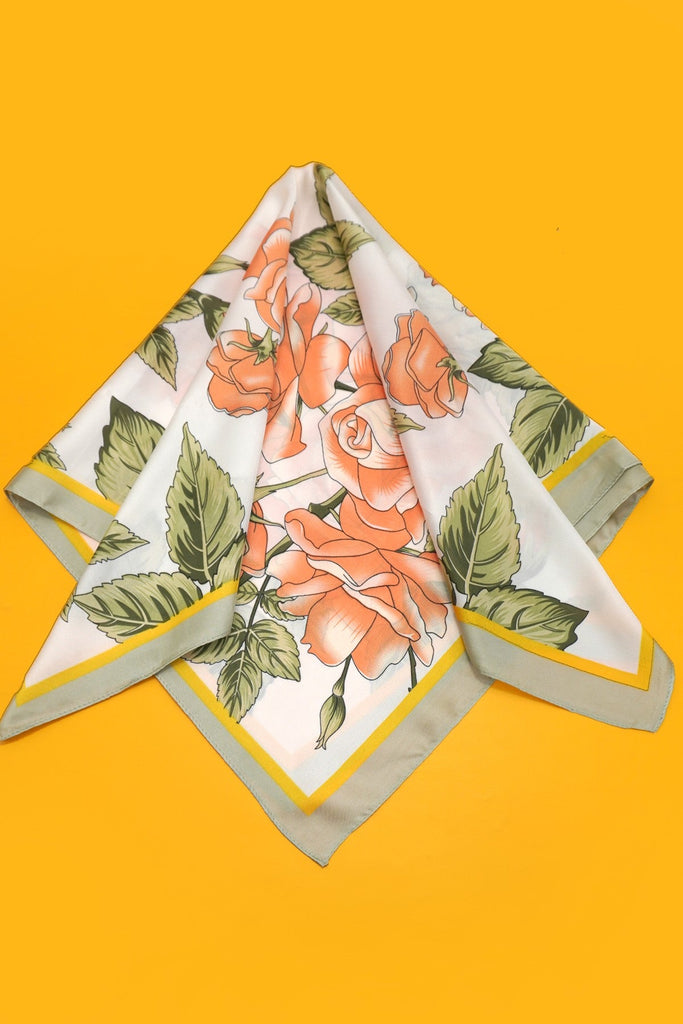 LARGE FLORAL PRINT BANDANA SCARF | 40SC681