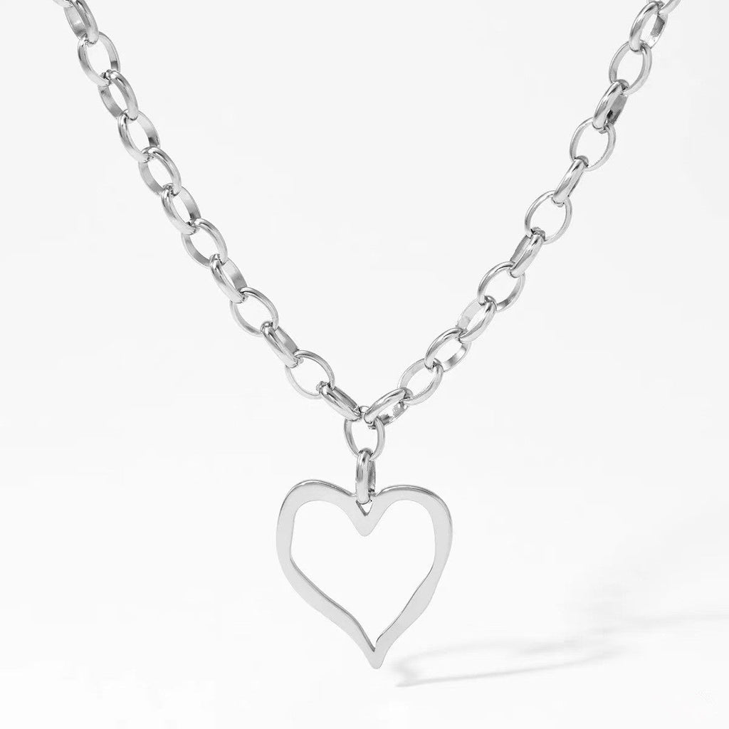 18K STAINLESS STEEL TARNISH FREE HEART NECKLACE | 40NK9564