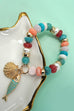 MULTI PEARL STONE MIX BEADED GOLD FISH BRACELETS | 80B1507