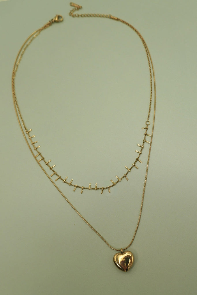 18K STAINLESS STEEL TARNISH FREE HEART NECKLACE | 40NK9566