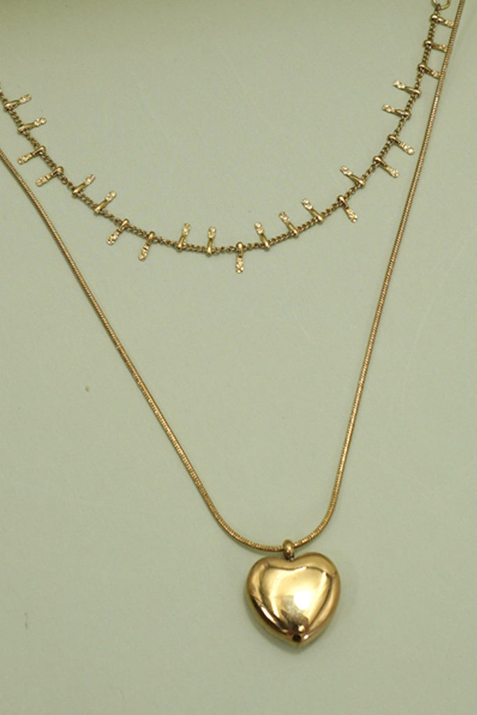 18K STAINLESS STEEL TARNISH FREE HEART NECKLACE | 40NK9566