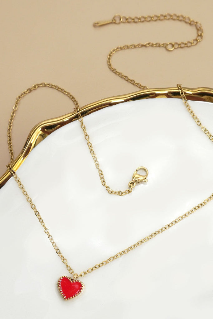 18K STAINLESS STEEL TARNISH FREE HEART NECKLACE | 40NK9569