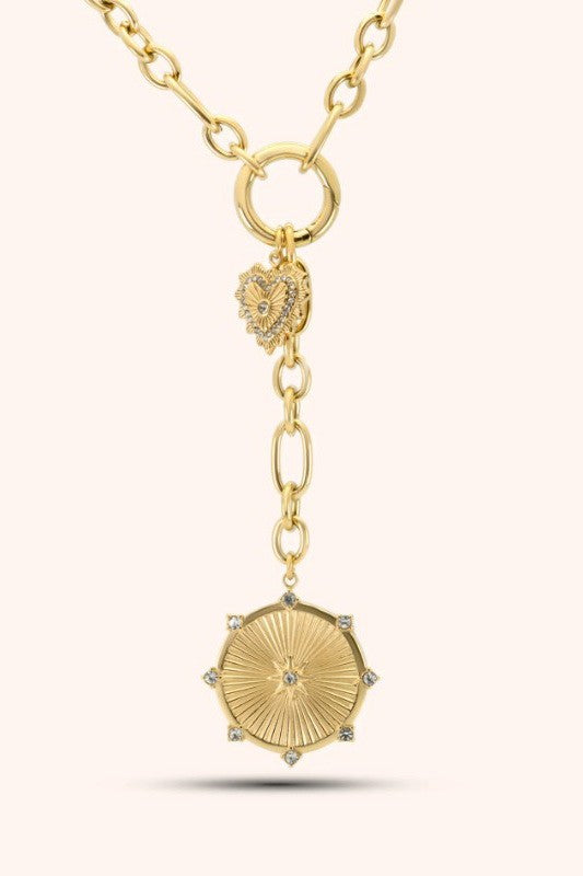 MULTI HEART CIRCLE PENDANT Y NECKLACE | 40NK9574