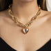 PUFFY HEART CHUNKY CHAIN STATEMENT NECKLACE | 40NK9577
