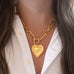 ETCHED HEART CHUNKY CHAIN STATEMENT NECKLACE | 40NK9576