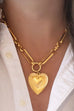 ETCHED HEART CHUNKY CHAIN STATEMENT NECKLACE | 40NK9576