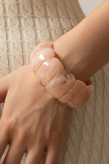 Color-Block Acrylic Stretch Cord Bracelet | 40B5195