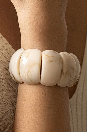Color-Block Acrylic Stretch Cord Bracelet | 40B5195