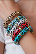 Acrylic Leopard Animal Gold Stretch Cord Bracelet | 40B5199