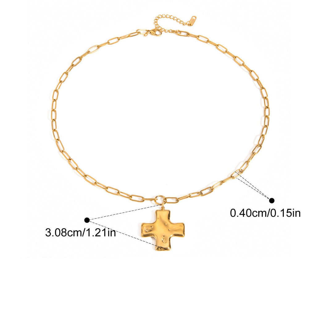 18K STAINLESS STEEL TARNISH FREE CROSS NECKLACE | 40NK9580