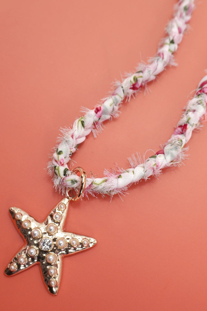 SCARF NECKLACE-INTERCHANGEABLE STARFISH SUN CHARM | 80N92337
