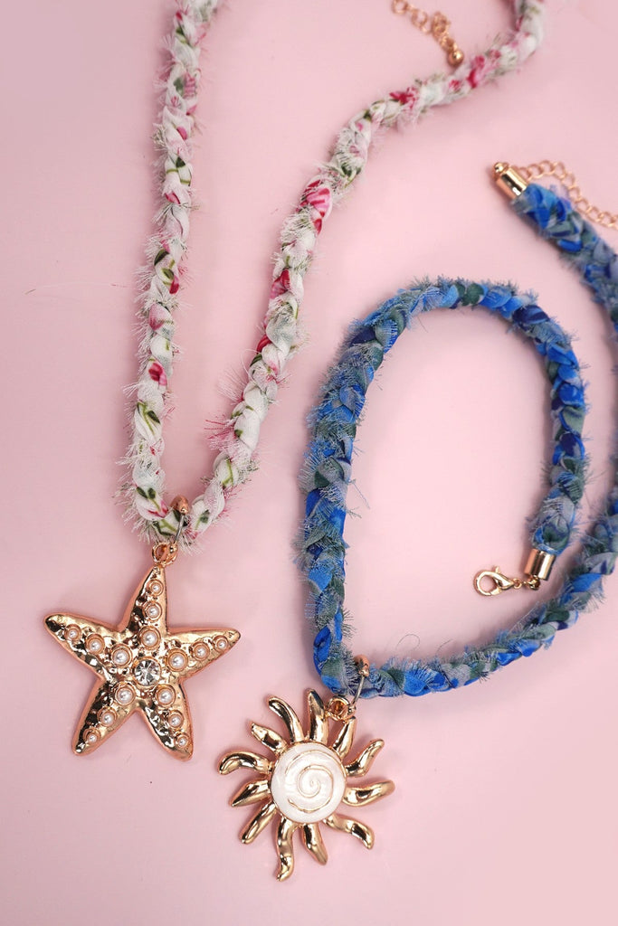 SCARF NECKLACE-INTERCHANGEABLE STARFISH SUN CHARM | 80N92337
