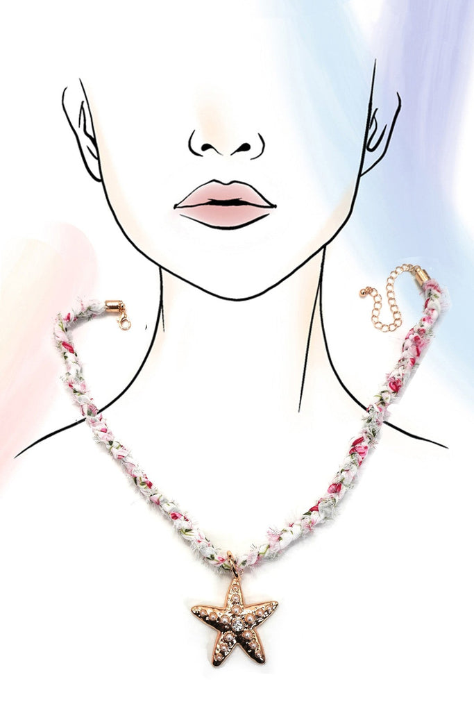 SCARF NECKLACE-INTERCHANGEABLE STARFISH SUN CHARM | 80N92337