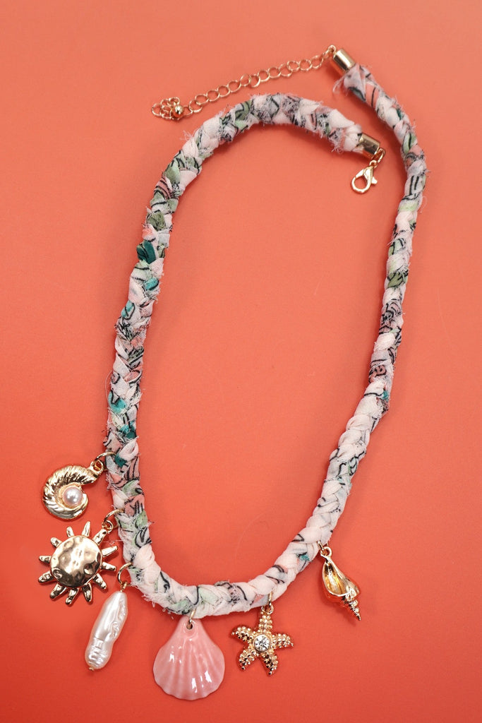 SCARF CHARM NECKLACE-STARFISH  SEASHELL SUN | 80N92333