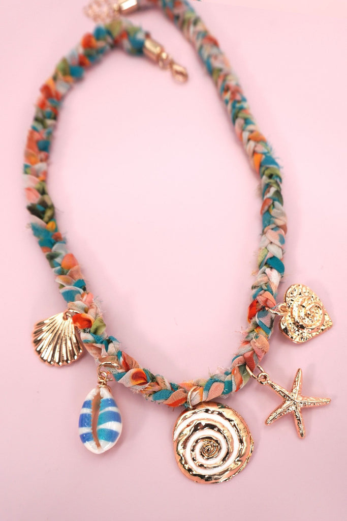SCARF CHARM NECKLACE-STARFISH  SEASHELL SUN | 80N92335