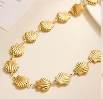 18K STAINLESS STEEL TARNISH FREE SEASHELL NECKLACE | 40NK9581