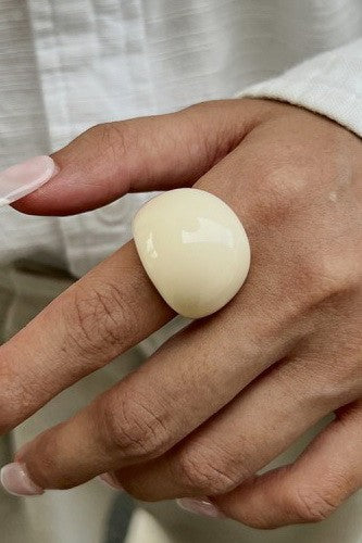 CHUNKY GLOSSY ACRYLIC RING STATEMENT RING | 40R133