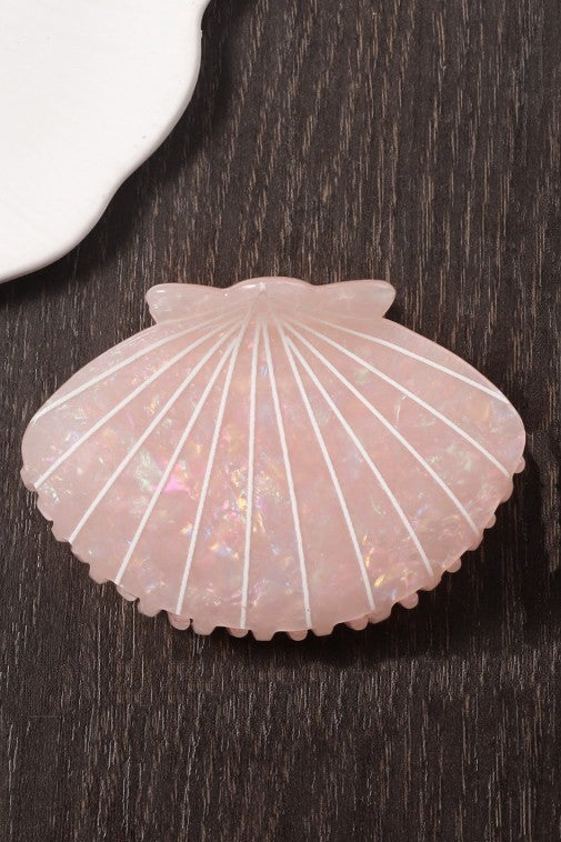 JUMBO BEACH OCEAN PVC SEASHELL HAIR CLAW CLIPS | 40H1004