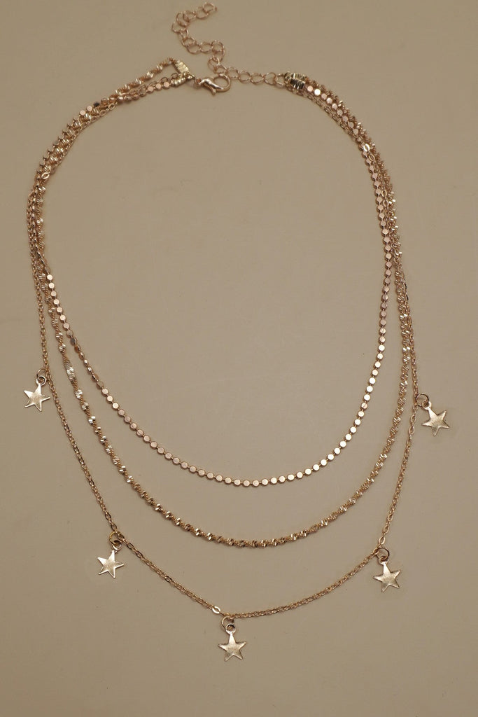 18K STAINLESS STEEL TARNISH FREE STAR NECKLACE | 40NK9587