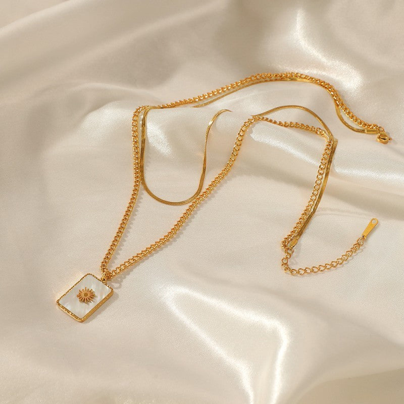 18K STAINLESS STEEL TARNISH FREE SUN NECKLACE | 40NK9589