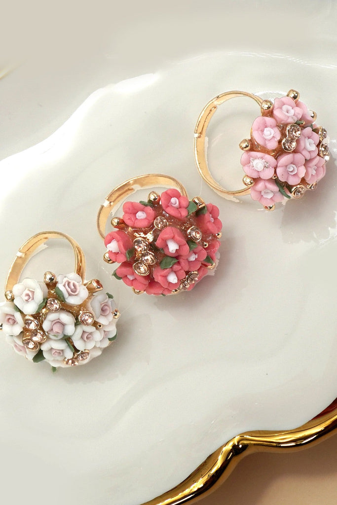 BLOSSOM FLOWER ADJUSTABLE GOLD RING | 80R104