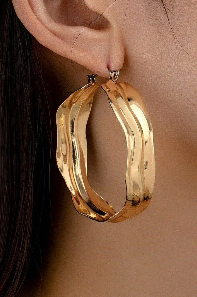18K STAINLESS STEEL WATERPROOF TARNISH FREE HOOPS | 40E416