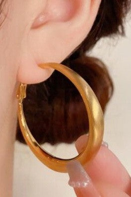 18K STAINLESS STEEL WATERPROOF TARNISH FREE HOOPS | 40E418
