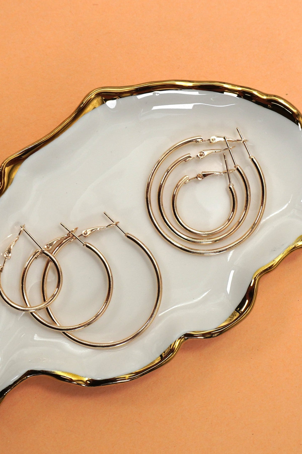 18K STAINLESS STEEL WATERPROOF TARNISH FREE HOOPS | 40E420