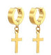 18K STAINLESS STEEL TARNISH FREE CROSS EARRINGS | 40E421