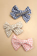 CHECKER FLORAL BOW RIBBON HAIR CLIPS | 40H1010