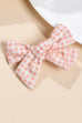 CHECKER FLORAL BOW RIBBON HAIR CLIPS | 40H1010