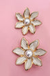 BOLD STATEMENT EPOXY FLOWER PEARL STUD EARRINGS | 80E61357