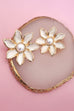 BOLD STATEMENT EPOXY FLOWER PEARL STUD EARRINGS | 80E61357