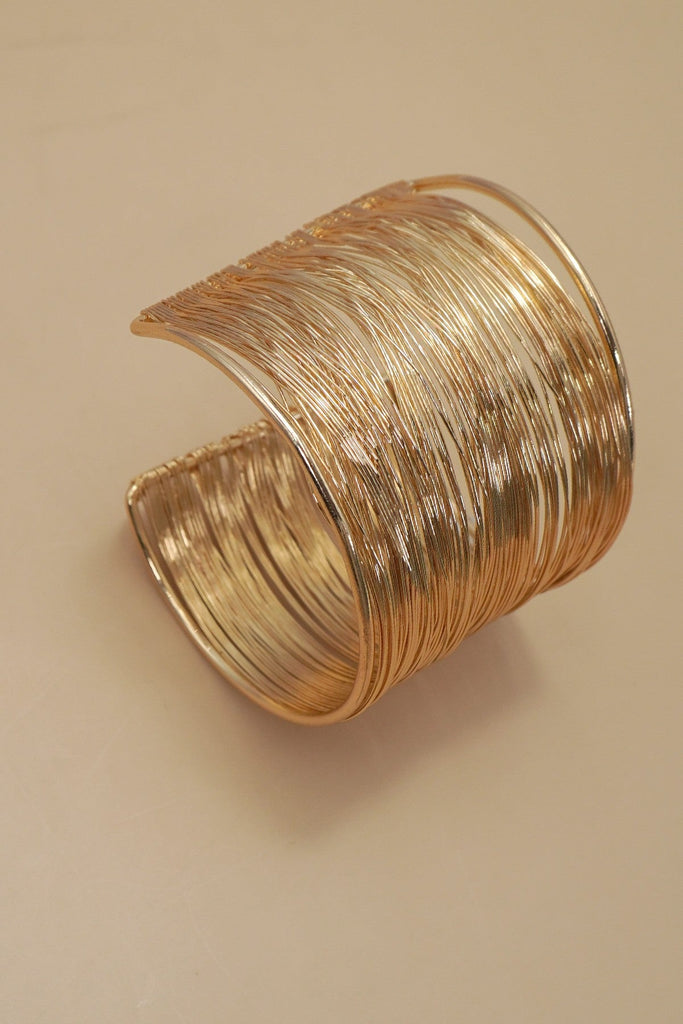 MULTI LAYER GOLD WIRE STRING CUFF BANGLE BRACELET | 40B5200