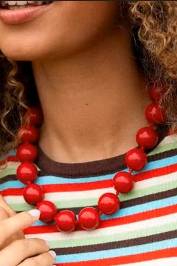 BOHO CHUNKY COLORFUL BEADED STATEMENT NECKLACE | 40NK9606