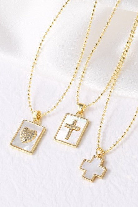 EPOXY RHINESTONE PENDANT NECKLACE | 40NK9607