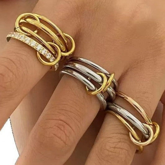 Stainless Steel Stackable Plain Band Rings Linked | 40R134