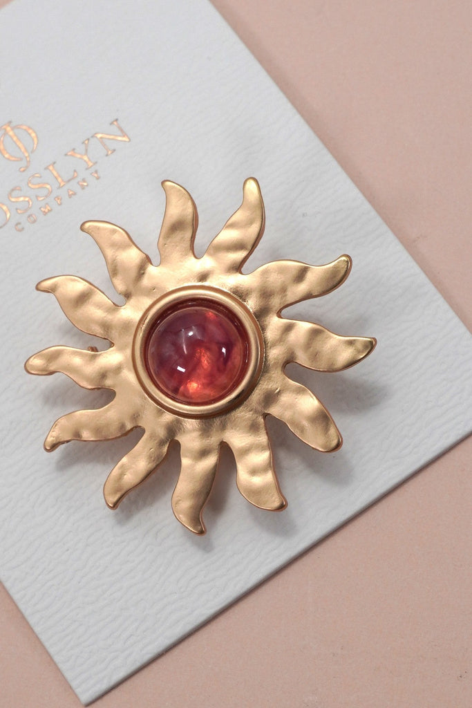 VINTAGE CELESTRIAL SUNBURST BROOCH PIN | 80BC058