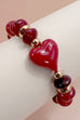 HANDMADE CHUNKY BEADED HEART CHARM BRACELET | 80B1548