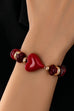 HANDMADE CHUNKY BEADED HEART CHARM BRACELET | 80B1548
