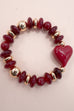 HANDMADE CHUNKY BEADED HEART CHARM BRACELET | 80B1548