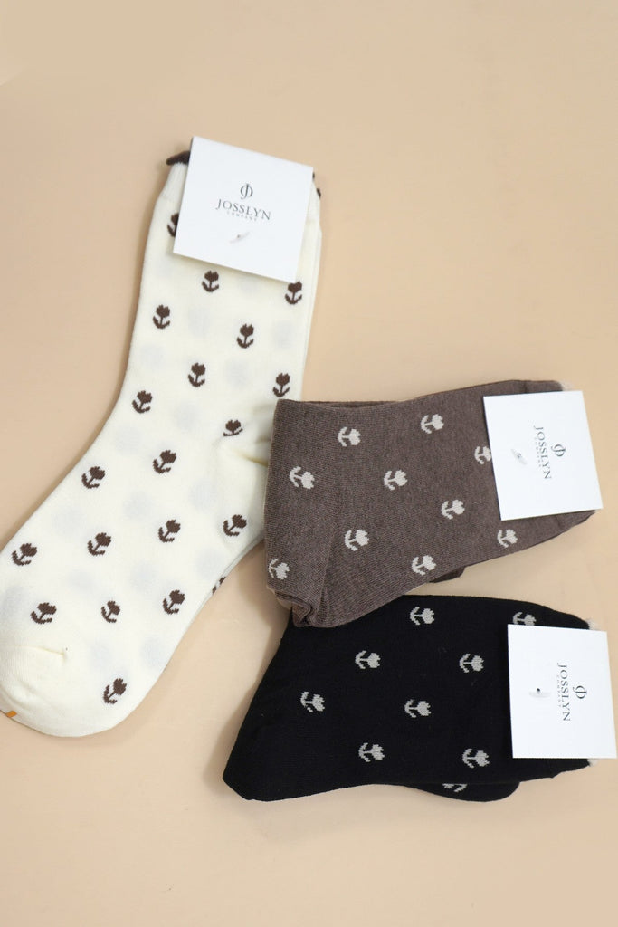 WOMAN BREATHABLE FLORAL COTTON SOCKS | 40S02067