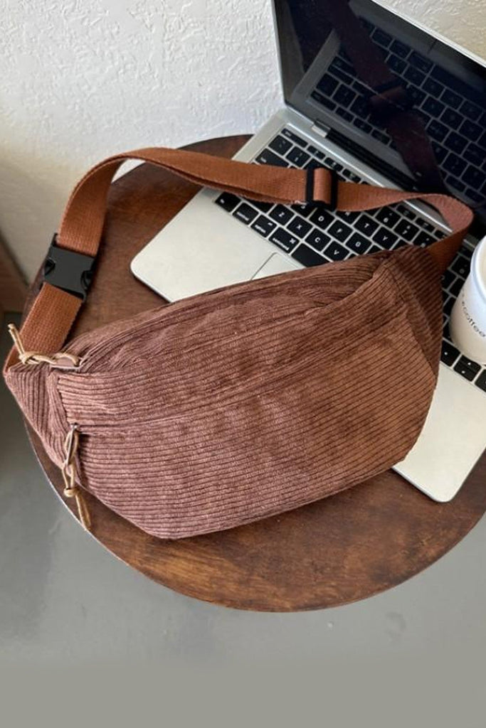 CORDUROY CROSSBODY SLING FANNY PACK BELT BUM BAG | 40P583
