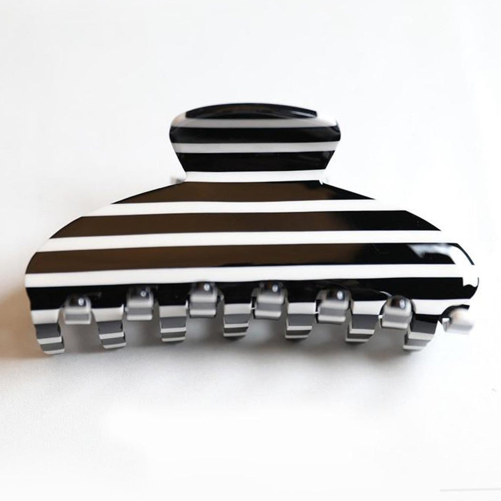 JUMBO STRIPE PLAID OVAL HAIR CLAW CLIPS | 40H1020